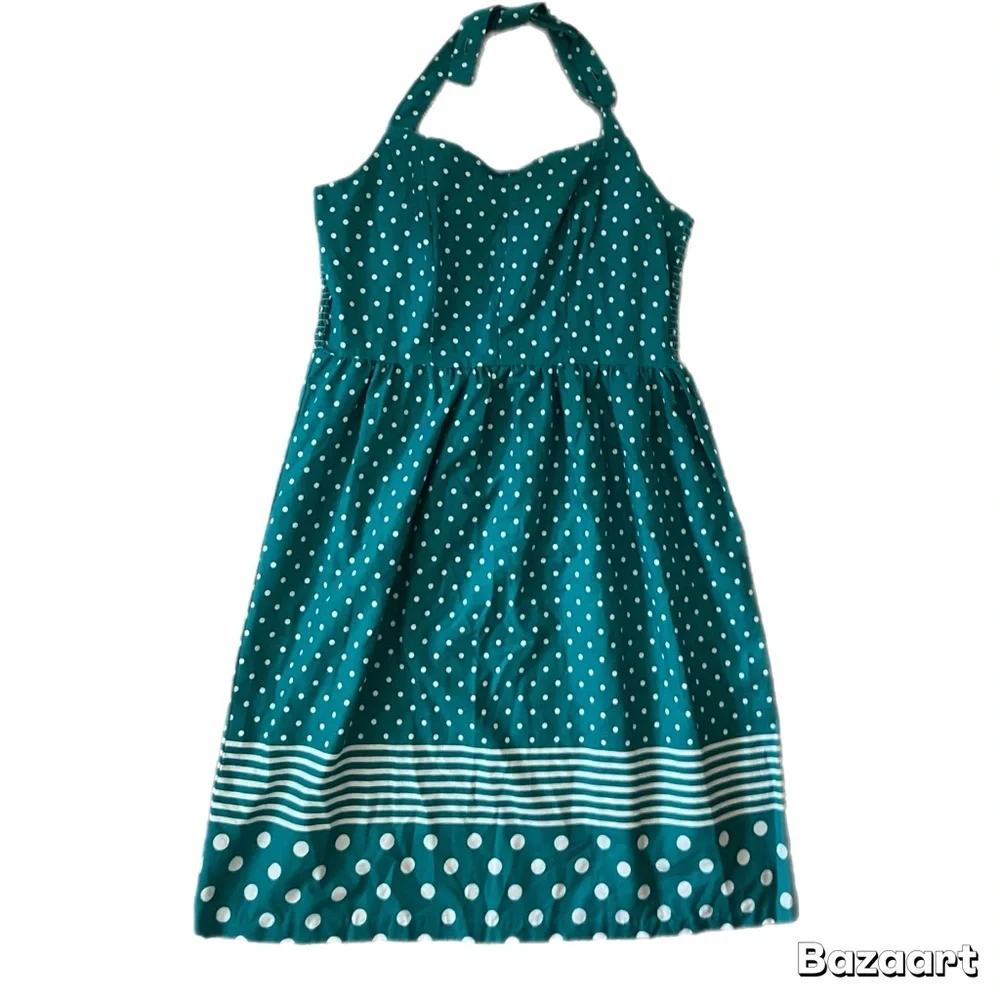 Vintage 1960's Polka Dot Sweetheart Full Skirt Midi Convertible Dress Si… - Picture 6 of 8
